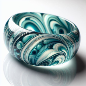 Bracelet en résine fabriqué à la main bijoux culturels exquis pour les femmes composition légère artistique élégante et mode en avant - Product Image 1