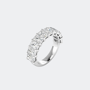 3.00CTW Radiant Cut Lab Grown Diamond Half Eternity <b>Ring</b> <b>Gold</b> VVS2 EF Prong <b>Set</b> Stackable Wedding Band Brilliant Jewelry - Product Image 2