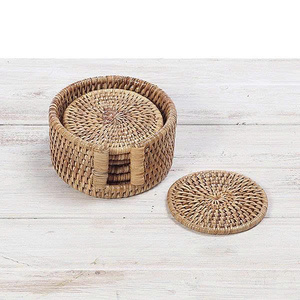 Juego de Posavasos Redondos de Ratán, Accesorio de Mesa Ecológico y Natural, Decoración Rústica Boho Minimalista y Sostenible para el Hogar, Venta al Por Mayor para Exportación - Product Image 2