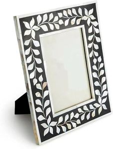 Wooden <b>Photo</b> <b>Frame</b> Rectangle Rustic Design <b>Black</b> Paw Prints Tabletop Display Vertical Orientation - Product Image 6