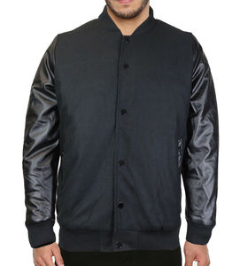 <b>Leather</b> Sleeves Custom Baseball Varsity Women's <b>Jackets</b> Low moq High Quality Embroidery Varsity <b>Jacket</b> for Men College - Product Image 3