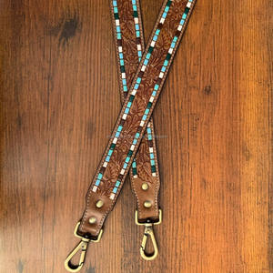 Nuevo 2025 precio de fábrica mujeres 120cm cuero mecanizado a mano reemplazo largo hombro bandolera bolso correas con broches de latón antiguo - Product Image 2