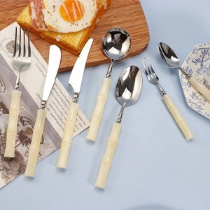 18/10 Mirrored Steel Resin Luxury European GOOD DESIGN Vintage Flatware <b>Set</b> Portability Wedding Spoons Metal Forks Uttar Pradesh - Product Image 2