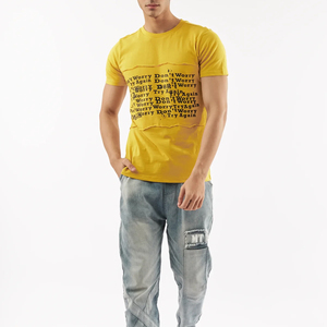 เสื้อยืดคอกลมคุณภาพสูง ขายดี พิมพ์ลายฟิตเนส โลโก้สั่งทำได้ ผ้าฝ้าย 100% ระบายอากาศได้ดี เนื้อผ้าหนา สำหรับผู้ชาย - Product Image 3