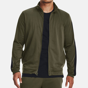 Men's Olive Green Tracksuit Set <b>Zip</b>-<b>Up</b> <b>Jacket</b> Elastic Waist Jogger Pants Casual Autumn Wear Solid Color Full Sleeve Regular Fit - Product Image 6