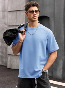 Heavy Weight 100% Cotton Oversized T-<b>Shirt</b> <b>Men</b> 220 Grams Shoulder Custom Printing Hip Hop Plus Size 100% Cotton Blank Boxy <b>Men's</b> - Product Image 4