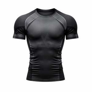 T-shirt de compression athlétique pour homme, anti-UV, à séchage rapide, anti-transpiration, pour entraînement, course, gym, natation, surf et activités sportives - Product Image 1