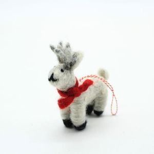 Handmade Needle Felted Deer Ornament <b>Wool</b> Felt Reindeer Christmas Decoration - Product Image 6