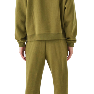 Conjunto Deportivo Unisex Verde Oliva con Capucha, Sudadera y Pantalones Largos, Color Sólido, Corte Holgado Informal, Ropa de Otoño - Product Image 4