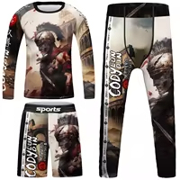 Maillot de compression à manches longues personnalisé Wolf Rash Guard, impression par sublimation, séchage rapide, respirant, polyester et élasthanne, MMA, BJJ, gym - Product Image 4