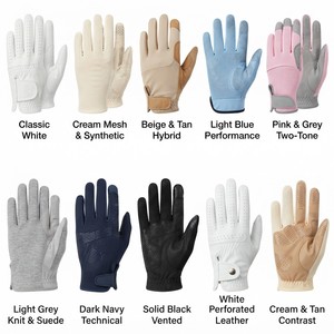 Leather Full Finger Riding <b>Gloves</b> Breathable Hook & Loop Closure Unisex Outdoor Use Summer - Product Image 1