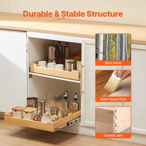 Organizzatore Estraibile per Armadio 20"W X 21"D, Cassetto Scorrevole in Legno Resistente con Chiusura Morbida per Camera da Letto - Product Image 2