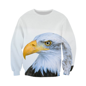 Sweat à capuche pour homme avec imprimé aigle chauve, impression numérique, 100% coton, coupe classique, col rond, tricoté, vêtement d'hiver décontracté - Product Image 2