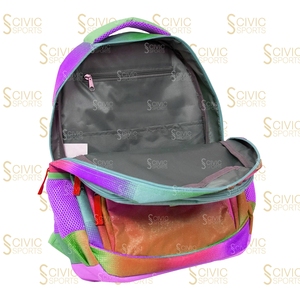 Civic Sports <b>Rainbow</b> Glitter Backpack for Girls School Fashion Softback 20-35L Waterproof Polyester Zipper Closure - Product Image 5