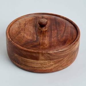 Olla para Chapati UO Premium de Diseño Moderno, Hecha a Mano con Madera de Origen Ético, Tapa de Madera, Ecológica, Apta para Lavavajillas, para Almacenamiento - Product Image 4