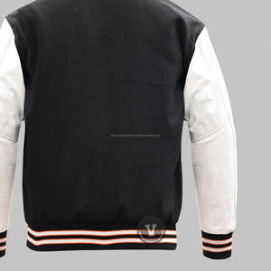 Chaqueta personalizada de invierno de cuero mangas de lana de béisbol Letterman Vintage Varsity Jacket para hombres - Product Image 5