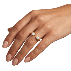 Teardrop Pear Lab Grown Diamond 14K 18K Solid Gold Minimalist Adjustable <b>Ring</b> <b>Dainty</b> Stackable Jewelry DEF Color VS VVS Clarity - Product Image 5