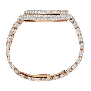 Montre à quartz pour homme en acier inoxydable avec cadran rond, style hip-hop, sertie de moissanite et de diamants VVS, bracelet de 20 mm, verre - Product Image 4