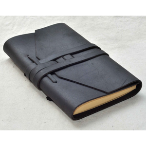 Carnet en cuir véritable fait main personnalisé, motif floral embossé, reliure cousue, porte-stylo, sangle de fermeture, logo personnalisé - Product Image 5