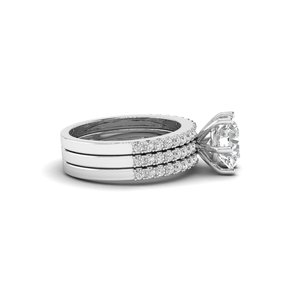AJRETAIL Bague en diamant certifié IGI 2.7 carats cultivés en laboratoire F couleur VS2 clarté or blanc clouté pour fiançailles ou fête - Product Image 3