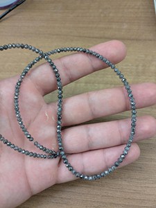 Cuentas Redondas de Diamante Gris Natural AAA de 3 mm, Facetadas, Estilo Sal y Pimienta, Calidad Premium, 15 Pulgadas, para la Elaboración de Joyería de Lujo - Product Image 6