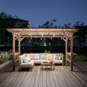 Pergola in Legno 13 x 6,5 con Tetto in Metallo, Gazebo, Banconi Bar e Tettoia - Categoria Prodotti Pergole - Product Image 3