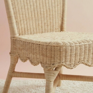 Chaise de salle à manger en rotin naturel tressé à la main, écologique, rustique, vintage, pour restaurant, café, terrasse, sans accoudoirs - Product Image 6