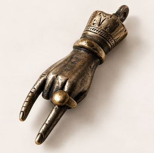 Timbre de puerta dorado con corona y anillo, adorno decorativo vintage figurativo para entrada - Product Image 4