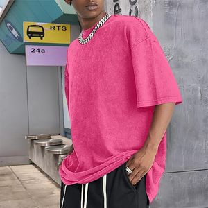 เสื้อยืดผู้ชายสไตล์วินเทจทรงโอเวอร์ไซส์ ล้างสีแบบแอซิดวอช ผ้าหนา 240 GSM ผ้าฝ้าย 100% ทรงหลวม สวมใส่สบาย ขายส่งจากโรงงานโดยตรง - Product Image 3