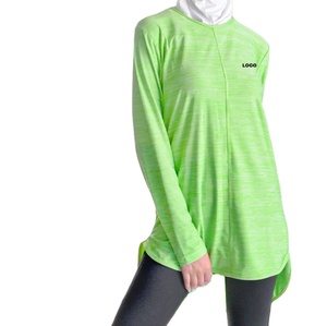 Camiseta Modest para Mujer, Transpirable, para Exteriores, Manga Larga, Color Sólido, Venta al por Mayor, MOQ Bajo, Precio Bajo - Product Image 1
