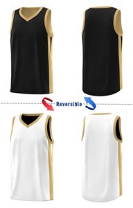 Ensemble Maillot et Short de Basketball Classique Personnalisable – Tenue d'Équipe Sportive Athlétique – Kit de Sublimation – Fabricant – 100% Polyester - Product Image 2