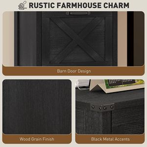 Armadietto verticale da ufficio nero anticato con 3 cassetti, stile rustico/country, per documenti formato A4/Letter - Product Image 4