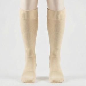 Knee High <b>Socks</b> Geometric Pattern Breathable Knitted Cotton Blend Adult Casual Daily Wear Regular Style - Product Image 1