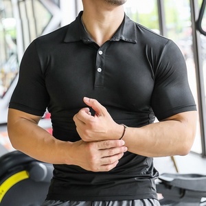 Polo de haute qualité avec impression personnalisée du logo, t-shirt de sport et de fitness à manches courtes, polo de golf uni pour homme en vente - Product Image 6