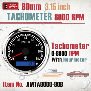 Tacómetro Eléctrico de 80 mm y 7 Colores, Medidor de RPM de 8000 RPM, Horómetro, 12V 24V, IP67, Impermeable, para Automóviles y Embarcaciones - Product Image 3