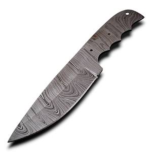 เหล็กดามัสกัสคุณภาพสูง ใบมีดเปล่าขนาด 8 นิ้ว ขายส่ง รับผลิตตามสั่ง (OEM) อุปกรณ์ทำมีดสำหรับล่าสัตว์ ตั้งแคมป์ และครัว - Product Image 1