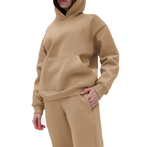 100% Cotton Fleece Wholesale Blank Pullover Oversized Women Long Tracksuit Custom Logo Tracksuit - Product Image 3