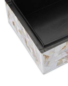 Organisateur de bijoux empilable décoratif pour salon, design moderne et luxueux, boîte de rangement rectangulaire en mosaïque de nacre. - Product Image 6