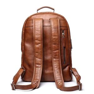 Brown Genuine Leather Laptop Backpack Vintage Softback Unisex Travel School Beach Waterproof Zipper Closure <b>Computer</b> <b>Bag</b> 36-55L - Product Image 2