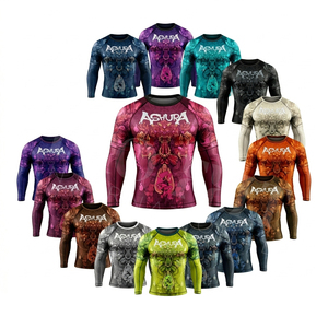เสื้อรัดกล้ามเนื้อแขนสั้นสำหรับต่อสู้ ออกแบบลายกราฟิกได้ตามต้องการ สำหรับ MMA BJJ เล่นเซิร์ฟ ออกกำลังกาย ขายส่ง - Product Image 1