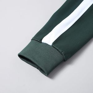 Survêtement vert uni pour homme, manches longues, col montant, fermeture éclair, sportif, séchage rapide, coupe régulière, vêtements d'automne - Product Image 3