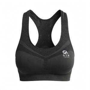 Sujetador deportivo GYM ACTIVE de malla sin costuras, top de entrenamiento, espalda cruzada, soporte medio - Product Image 1