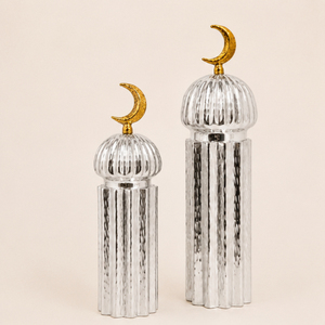 Decoración Islámica para el Hogar, Juego de Adornos Metálicos de Minarete, Figura de Luna Creciente Plateada y Dorada, Decoraciones al por Mayor para Ramadán y Eid Mubarak - Product Image 1