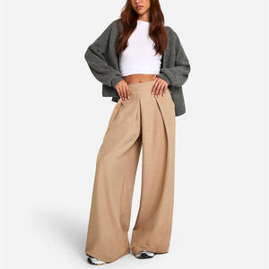 Pantalones de Vestir de Cintura Alta para Mujer, Diseño de Crepé, Pantalones Casuales para Mujer, OEM ODM - Product Image 5