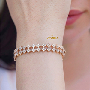 Bracelet à maillons en argent 925 classique pour femmes Zyorio Jewels, motif floral géométrique, design inspiré des fleurs contemporaines, cadeau - Product Image 5