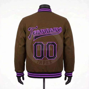 เสื้อแจ็คเก็ต Letterman ปักลายตามสั่ง ผ้าขนสัตว์ผสมเนื้อหนา แขนเสื้อตัดกัน แฟชั่นสตรีทพรีเมียม เสื้อแจ็คเก็ตฤดูหนาว - Product Image 2