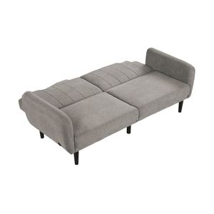 Divano Futon Contemporaneo 1 Pezzo Grigio con Schienale Trapuntato a Canali e Braccioli con Porta USB, Convertibile in Letto - Product Image 2
