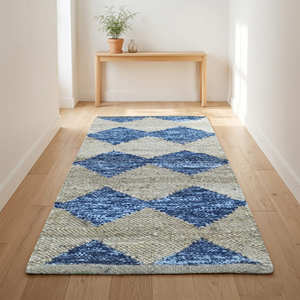 Tapis en chanvre tissé à la main Harlequin Diamond pour salon, collection scandinave moderne et bio pour designers d'intérieur - Product Image 5
