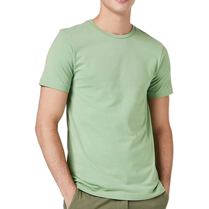 Camiseta de Hombre de Manga Corta, Cuello Redondo, Color Verde Sólido, Lana Merino Transpirable, Ecológica, Diseño Liso, Talla Grande - Product Image 3