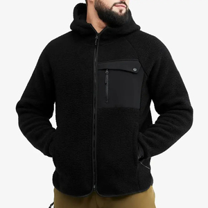 Sweat à capuche zippé pour homme, taille personnalisée, respirant, hiver, 2 pièces, vente en gros, nouveau style, léger, séchage rapide, polaire, coton - Product Image 2
